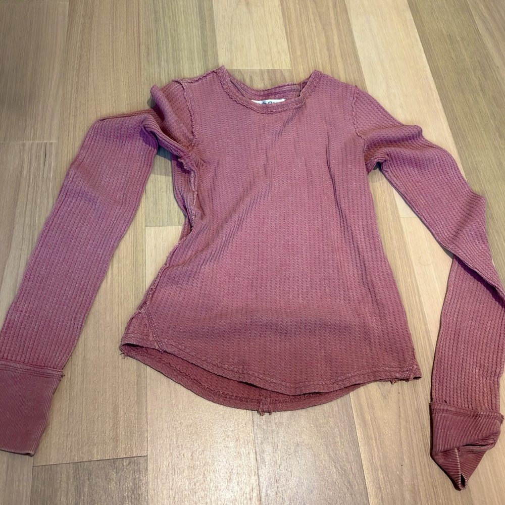 Free People long sleeve top light pink color